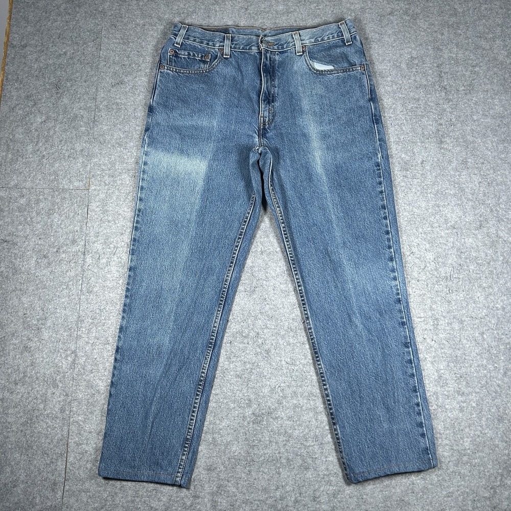 Vintage Levi's 512 Denim Jeans Mens 36x36(34x29) Medium Blue Wash 90s Slim Fit